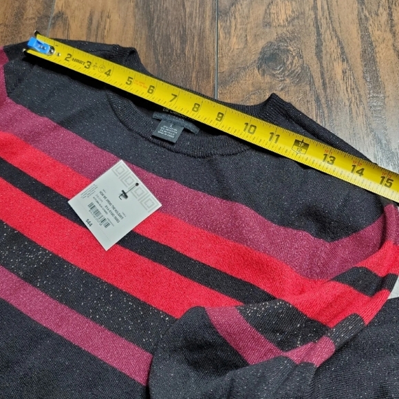 Liz Claiborne Career Top sweater Sparkle Holidays Christmas festive sz L - Picture 5 of 9